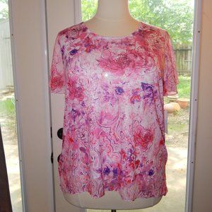 Time & Tru Sublimation Tee Pink Combo XXL  NWT